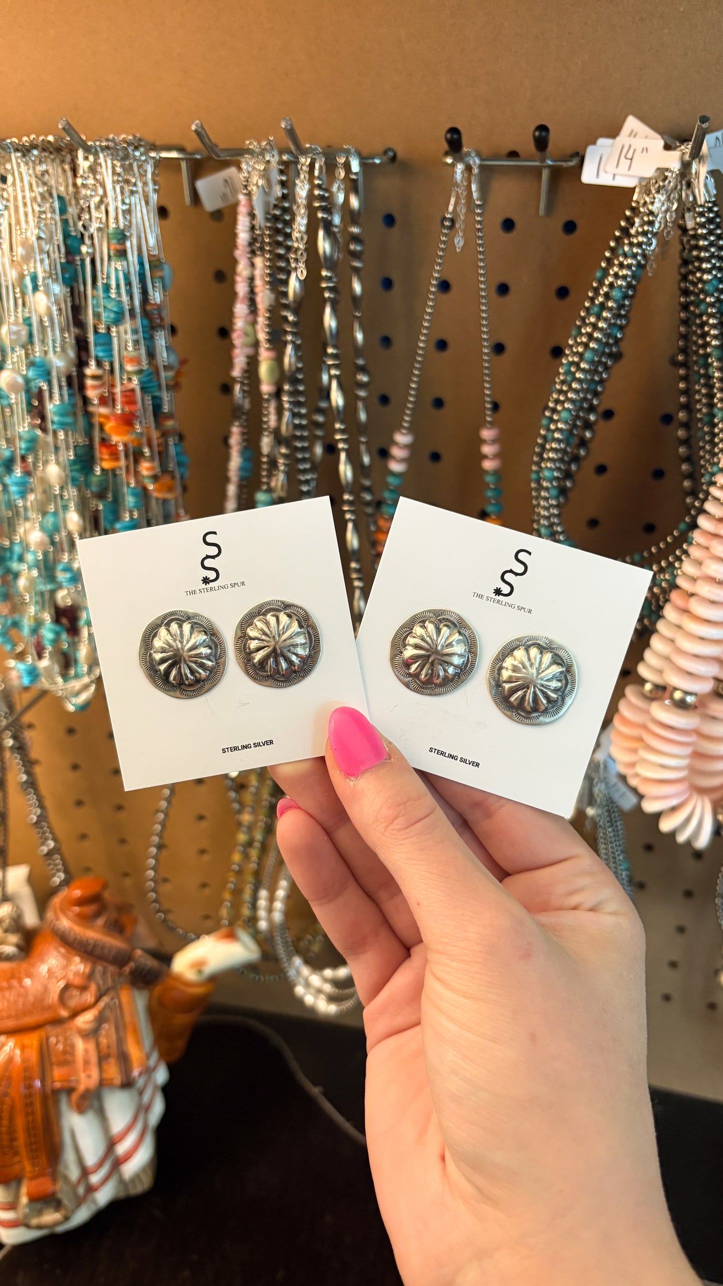 ROUND CONCHO EARRINGS BY JOAN BEGAY