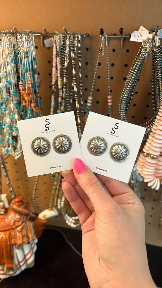 ROUND CONCHO EARRINGS BY JOAN BEGAY