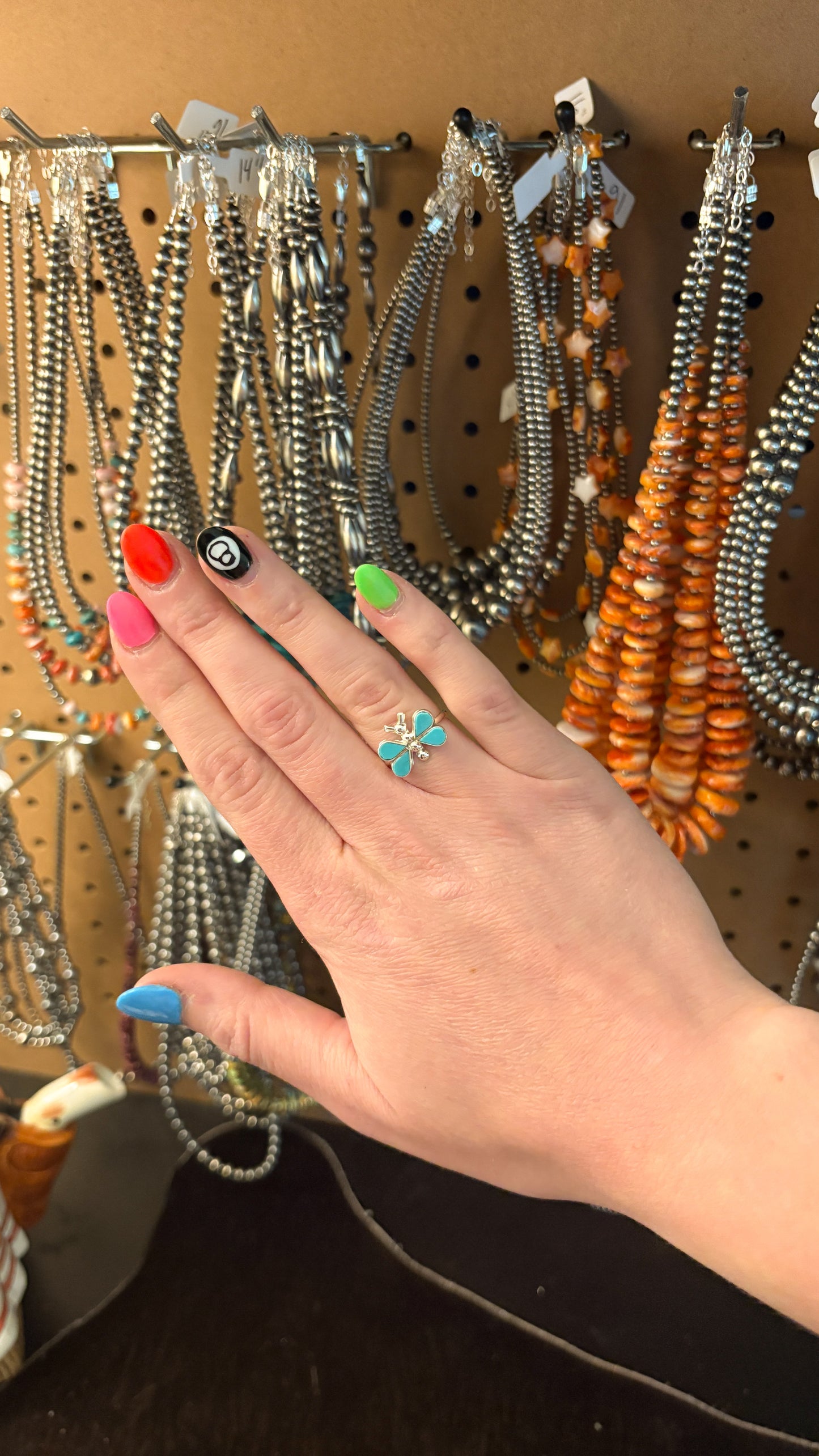 ZUNI TURQUOISE BUTTERFLY RING SWAIN CHARLIE