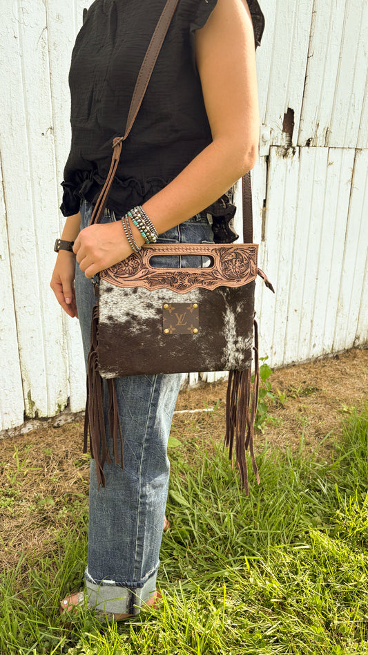 UPCYCLED LV LEATHER CROSSBODY BAG - STYLE 5