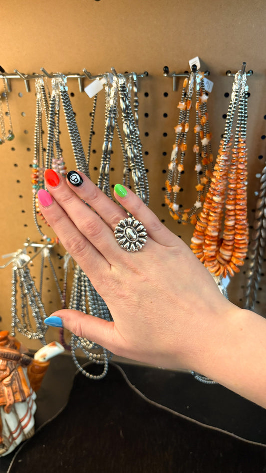 SILVER CLUSTER RING