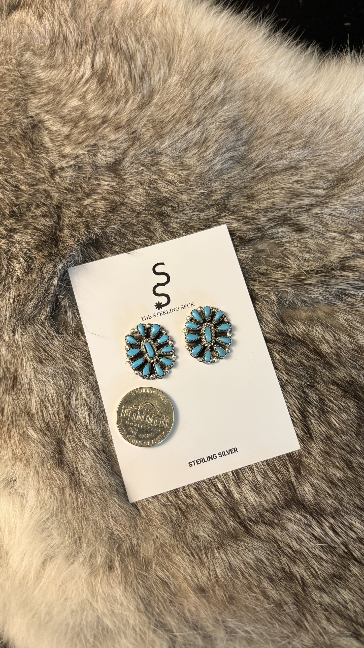 TURQUOISE CLUSTER EARRINGS BY MILTON JAMES