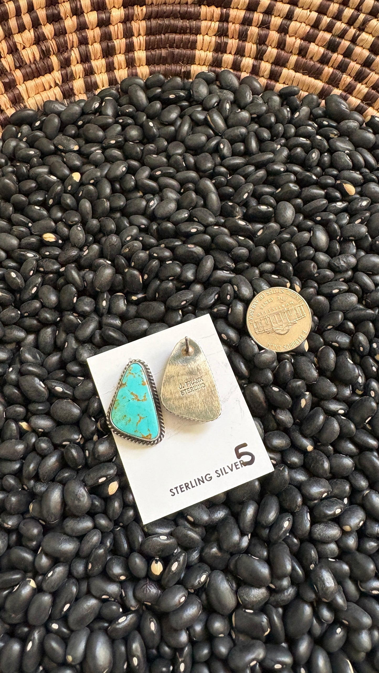LARGE TURQUOISE POST EARRINGS
