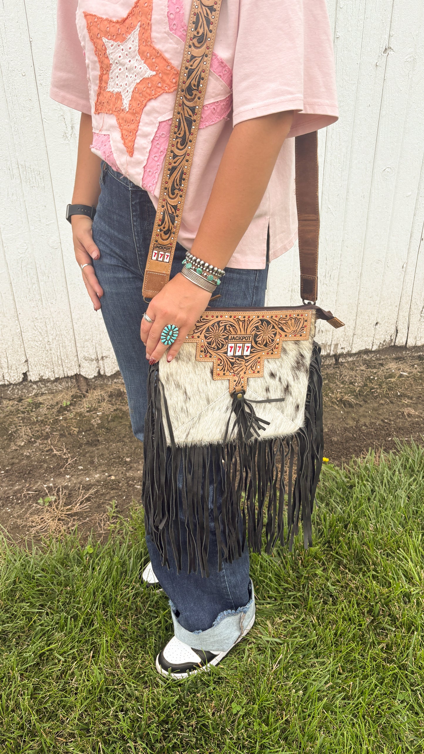 JACKPOT 777 FRINGE CROSSBODY BAG