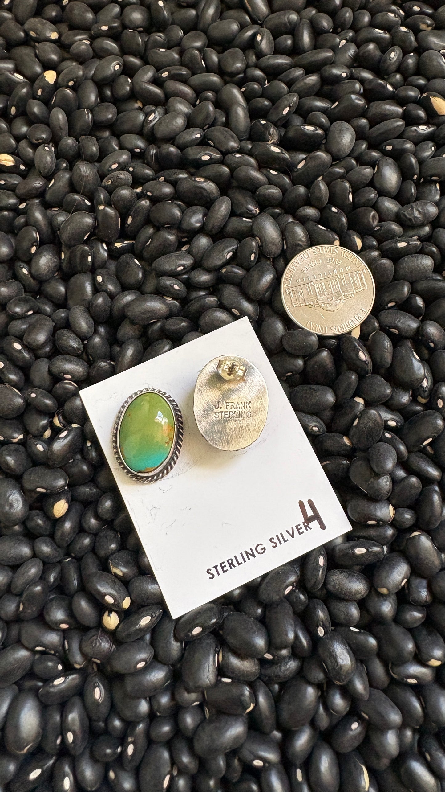 LARGE TURQUOISE POST EARRINGS
