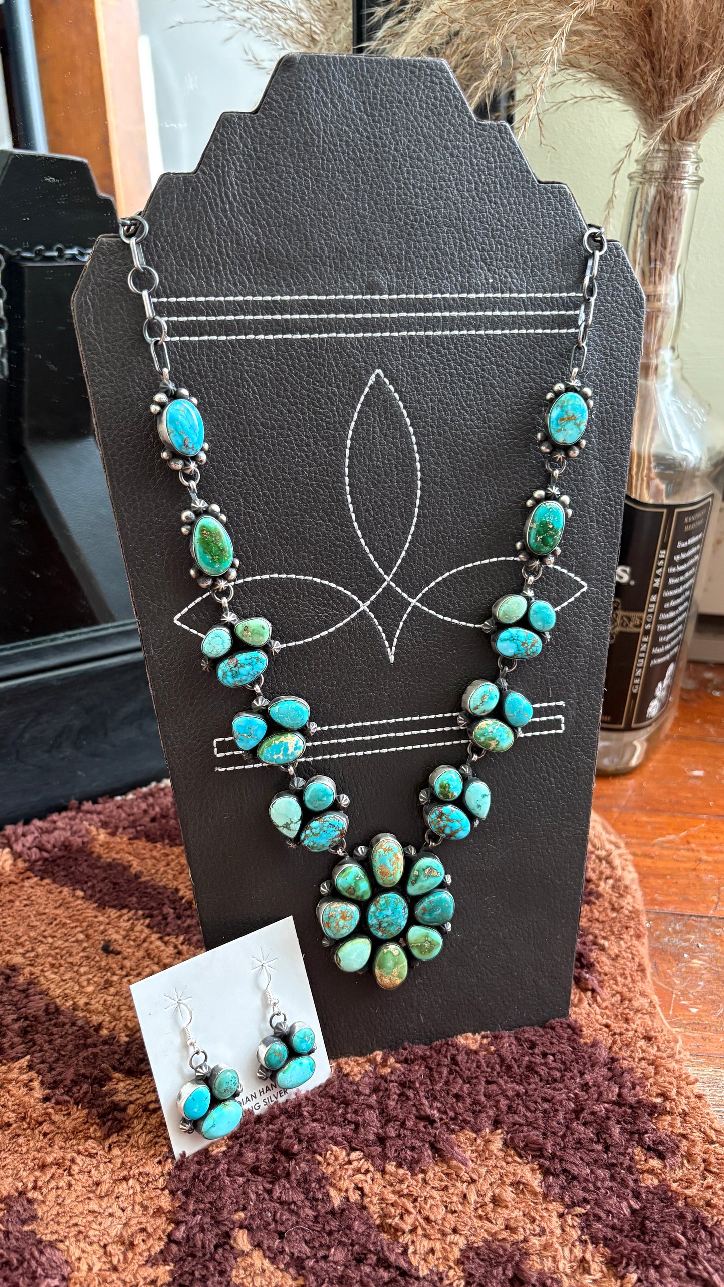 SONORAN GOLD TURQUOISE NECKLACE & EARRING SET BY JOHN SKEETS