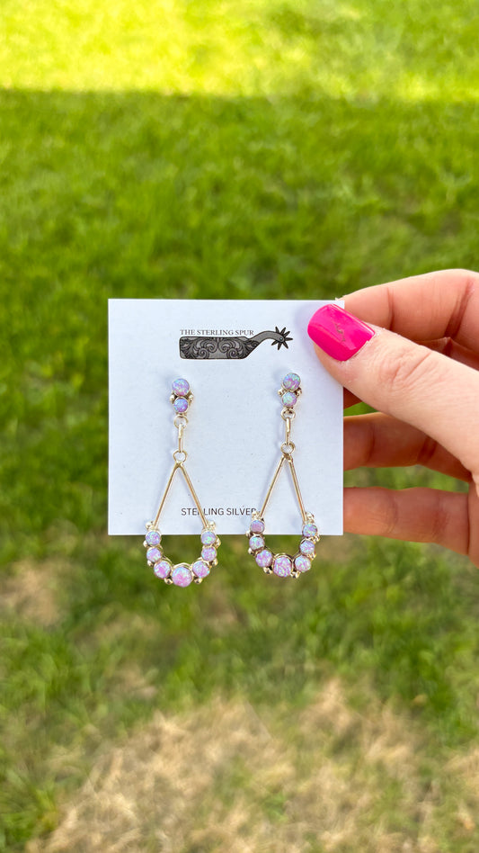 PINK OPAL DANGLE EARRINGS