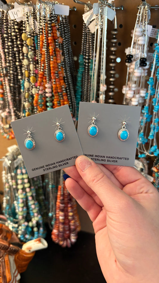 SLEEPING BEAUTY TURQUOISE DANGLE EARRINGS BY SHIRLEY HENRY
