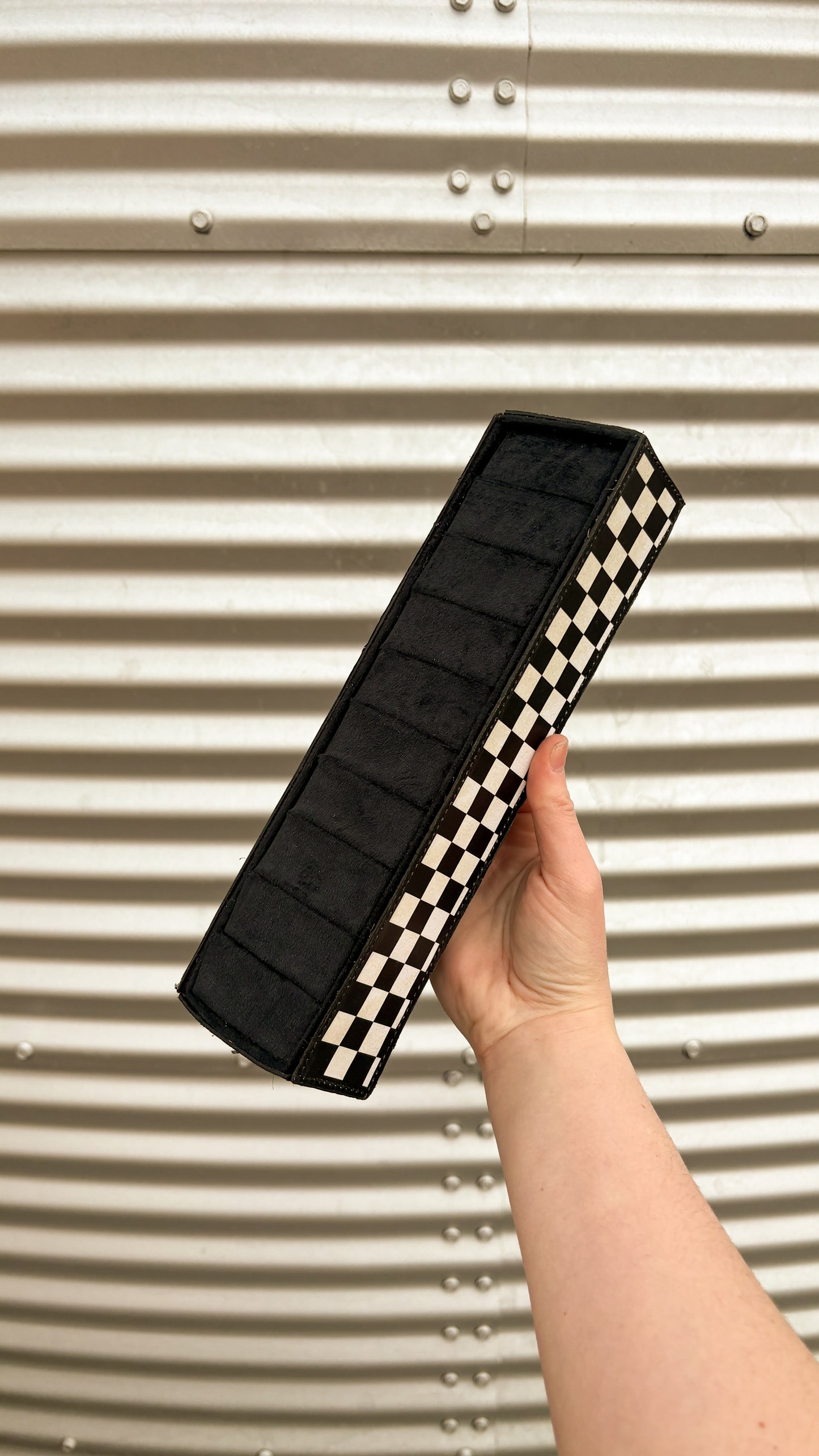CHECKERED LEATHER RING HOLDER