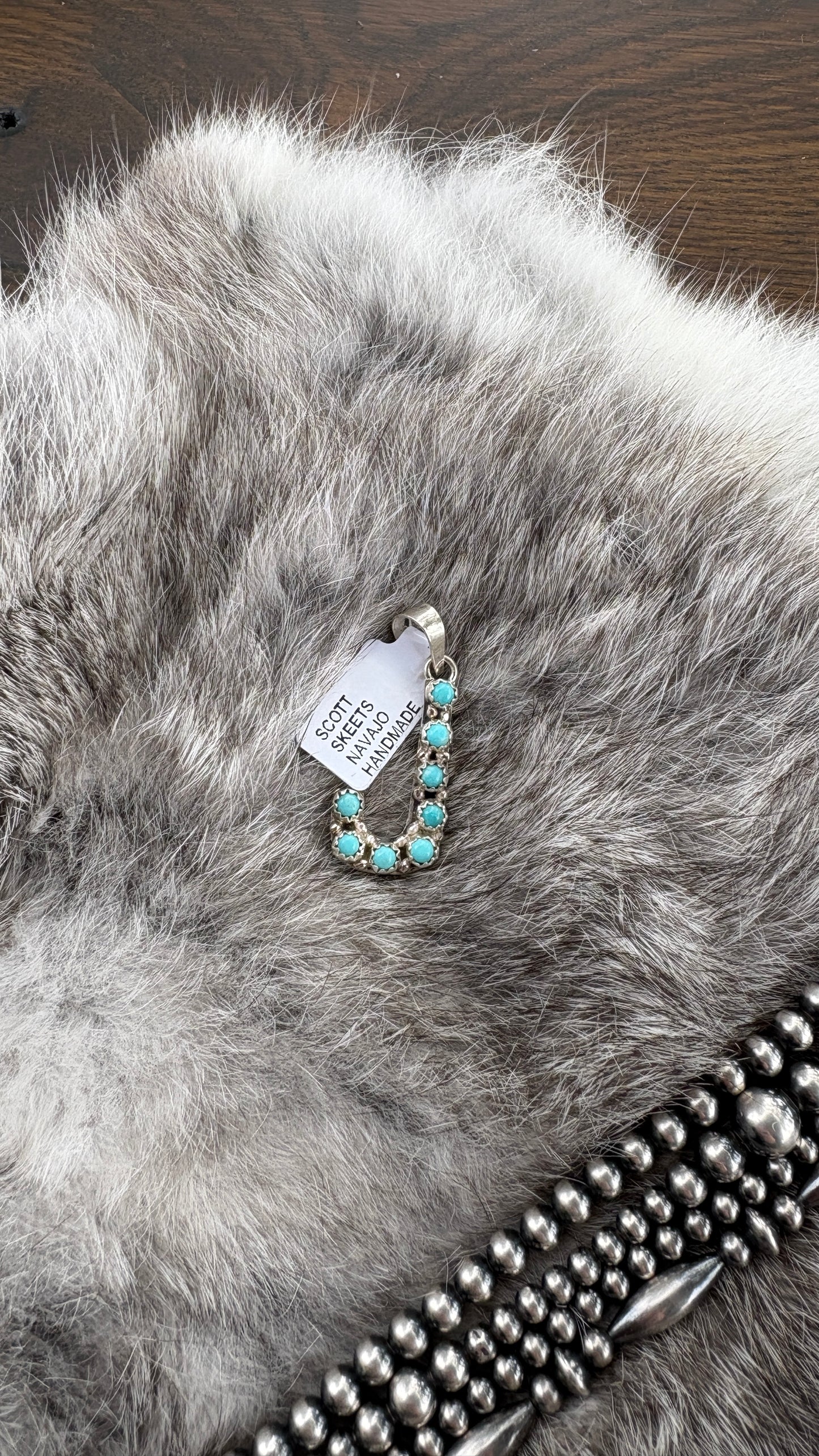 KINGMAN TURQUOISE INITAL PENDANT BY SCOTT SKEETS