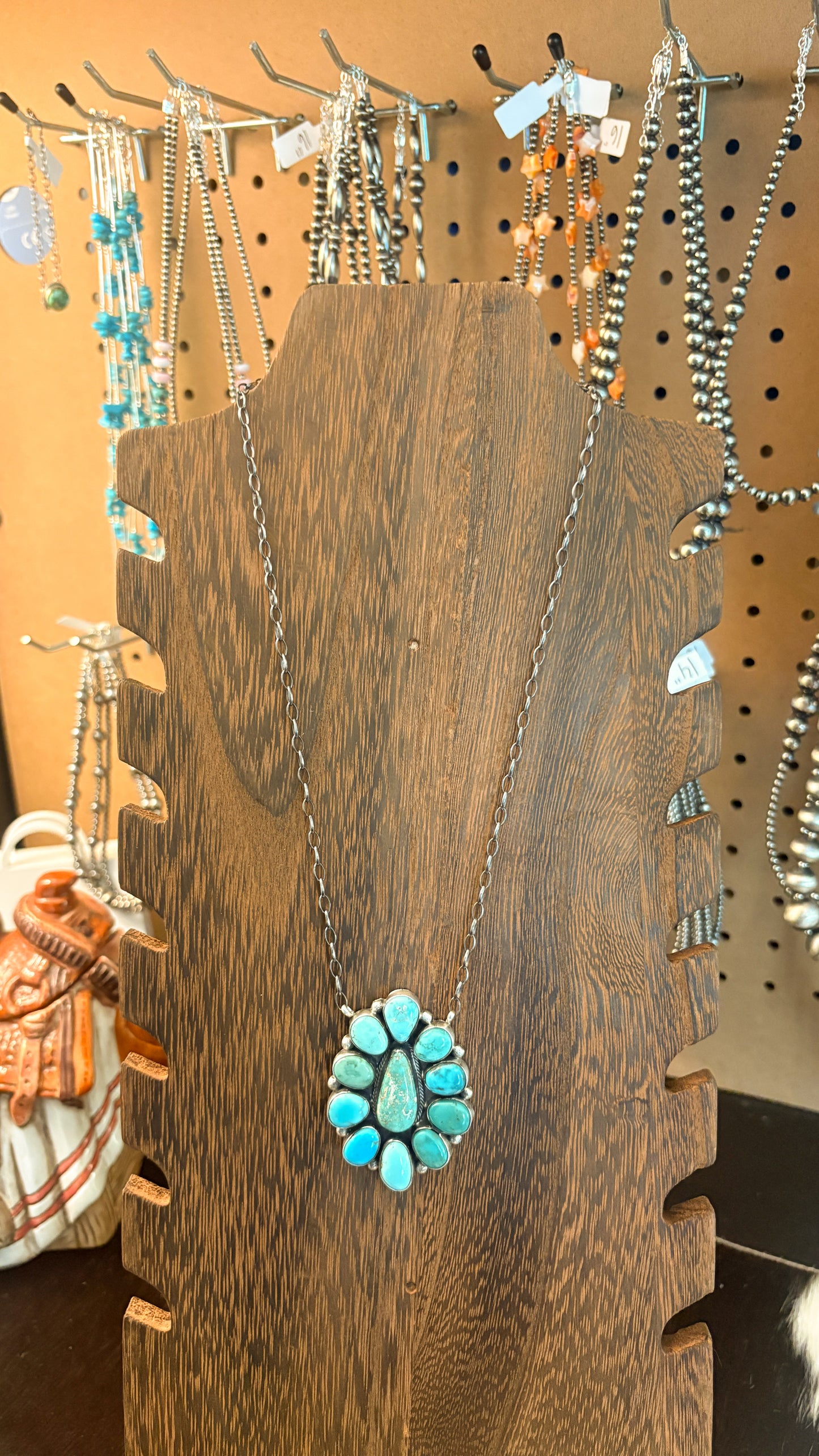 MIXED TURQUOISE CLUSTER NECKLACE BY JOHN SKEETS