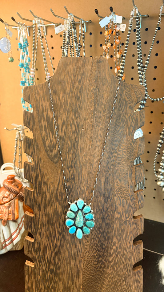MIXED TURQUOISE CLUSTER NECKLACE BY JOHN SKEETS