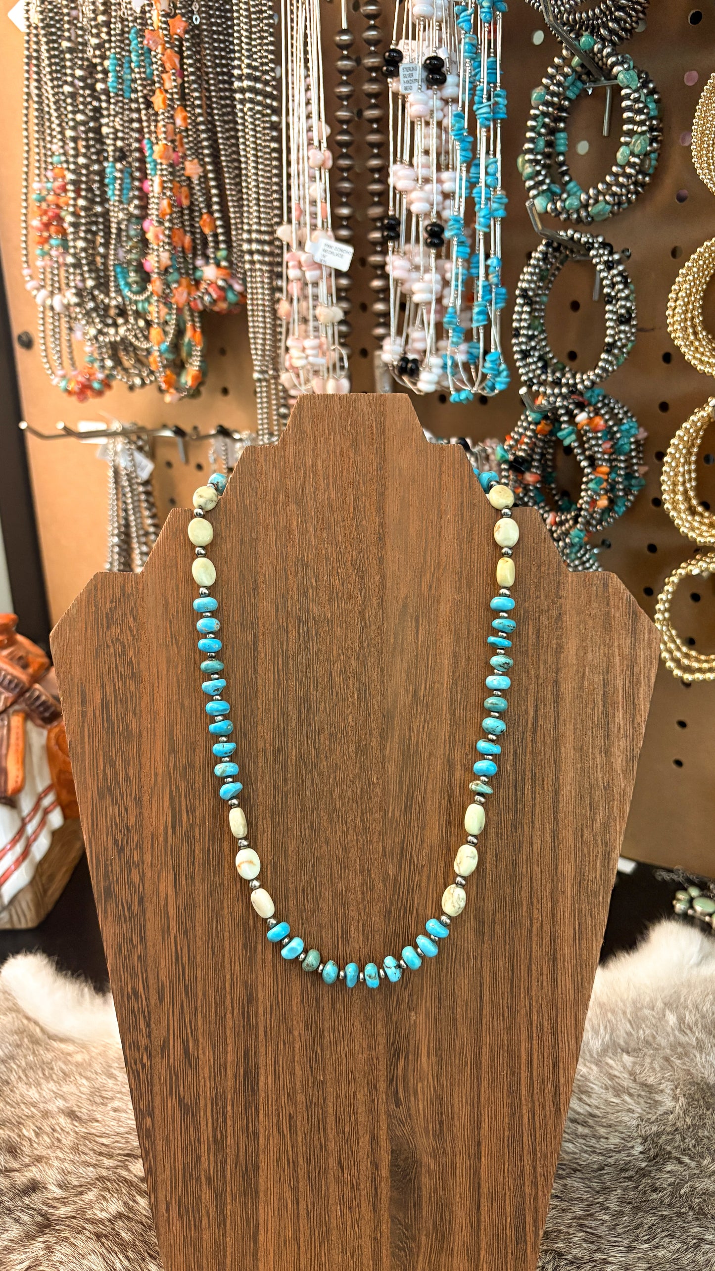 PALOMINO & ROYAL BEAUTY TURQUOISE PEARL NECKLACE
