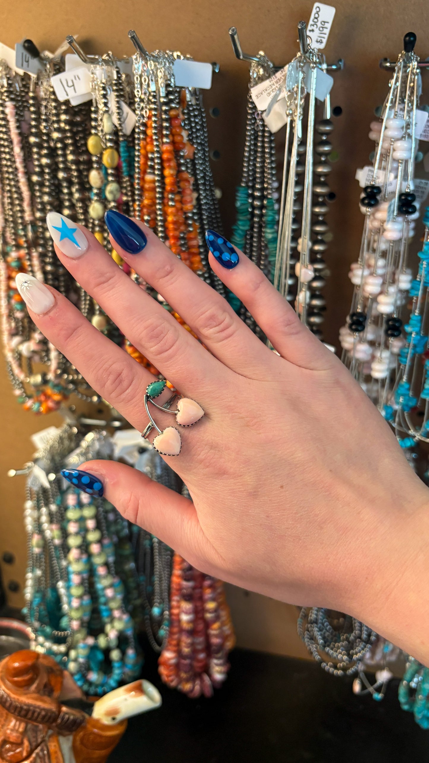 TURQUOISE & PINK CONCH CHERRIES RING