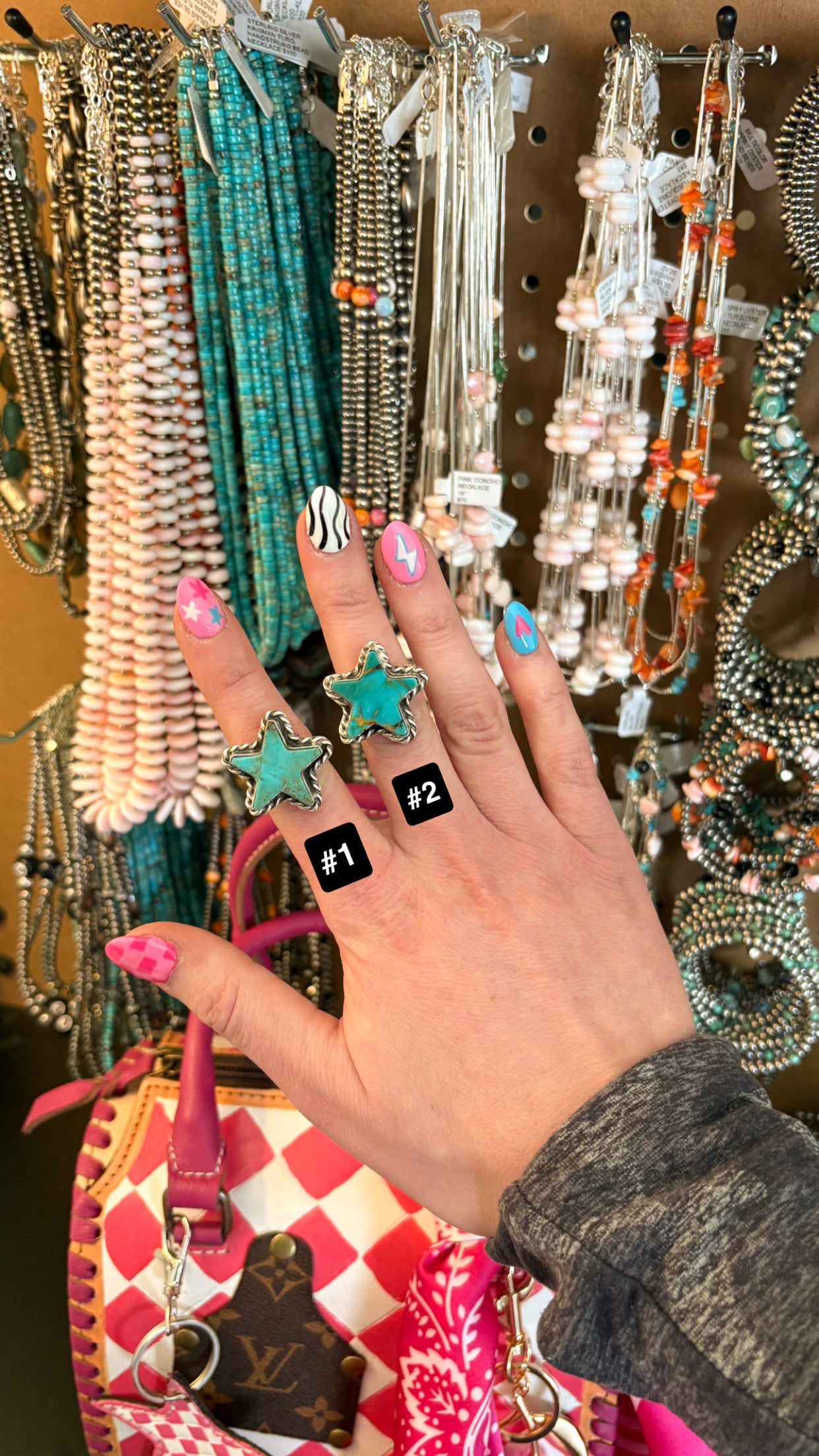 KINGMAN TURQUOISE ADJUSTABLE STAR RING BY LARSON CHEE