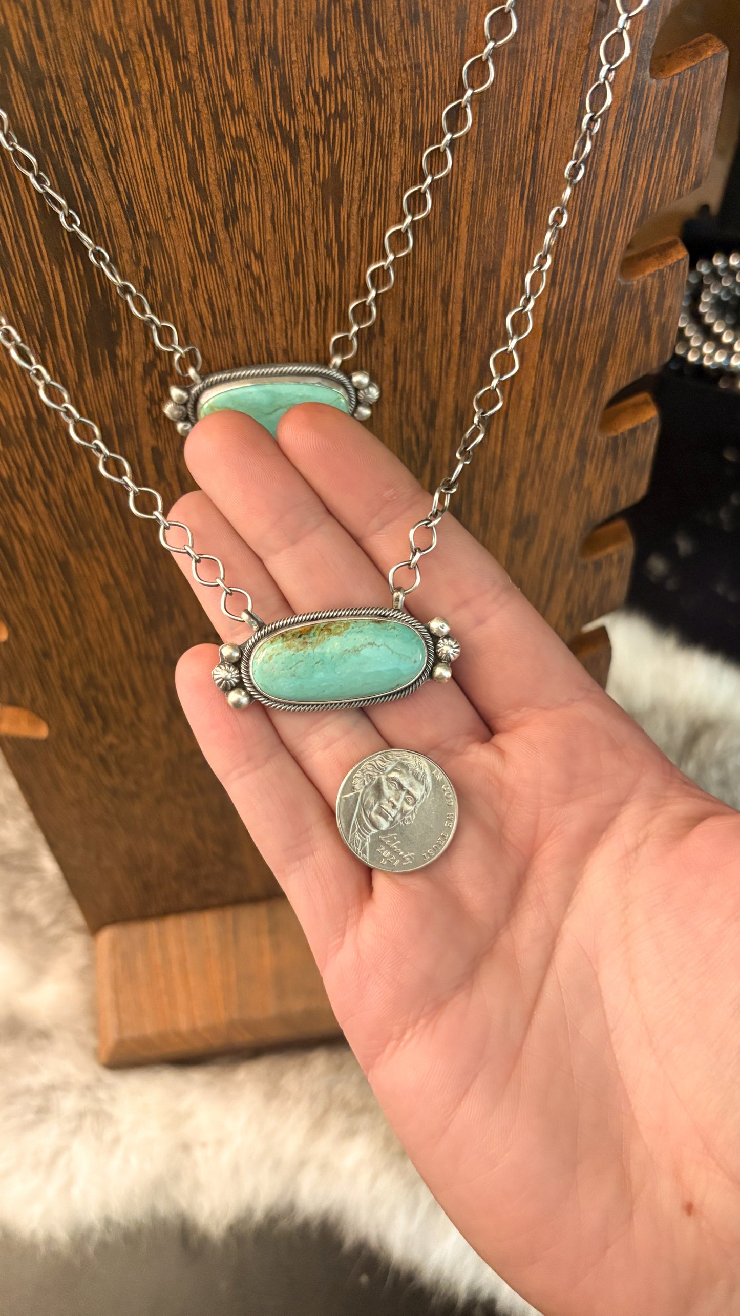 OVAL TURQUOISE NECKLACE BY AARON ROBERTSON