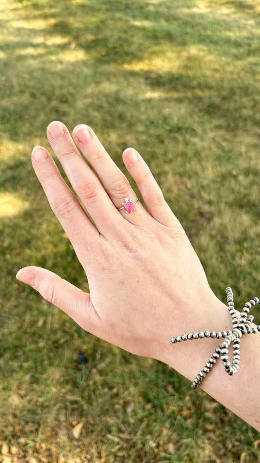 OPAL TURTLE RING - HOT PINK