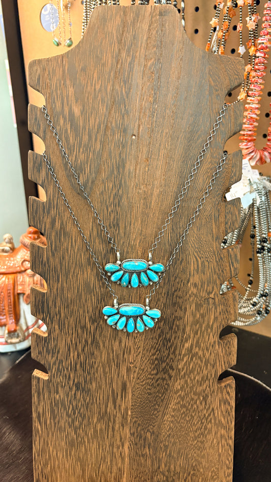 TURQUOISE HALF CLUSTER NECKLACE BY EFFIE GARFIELD