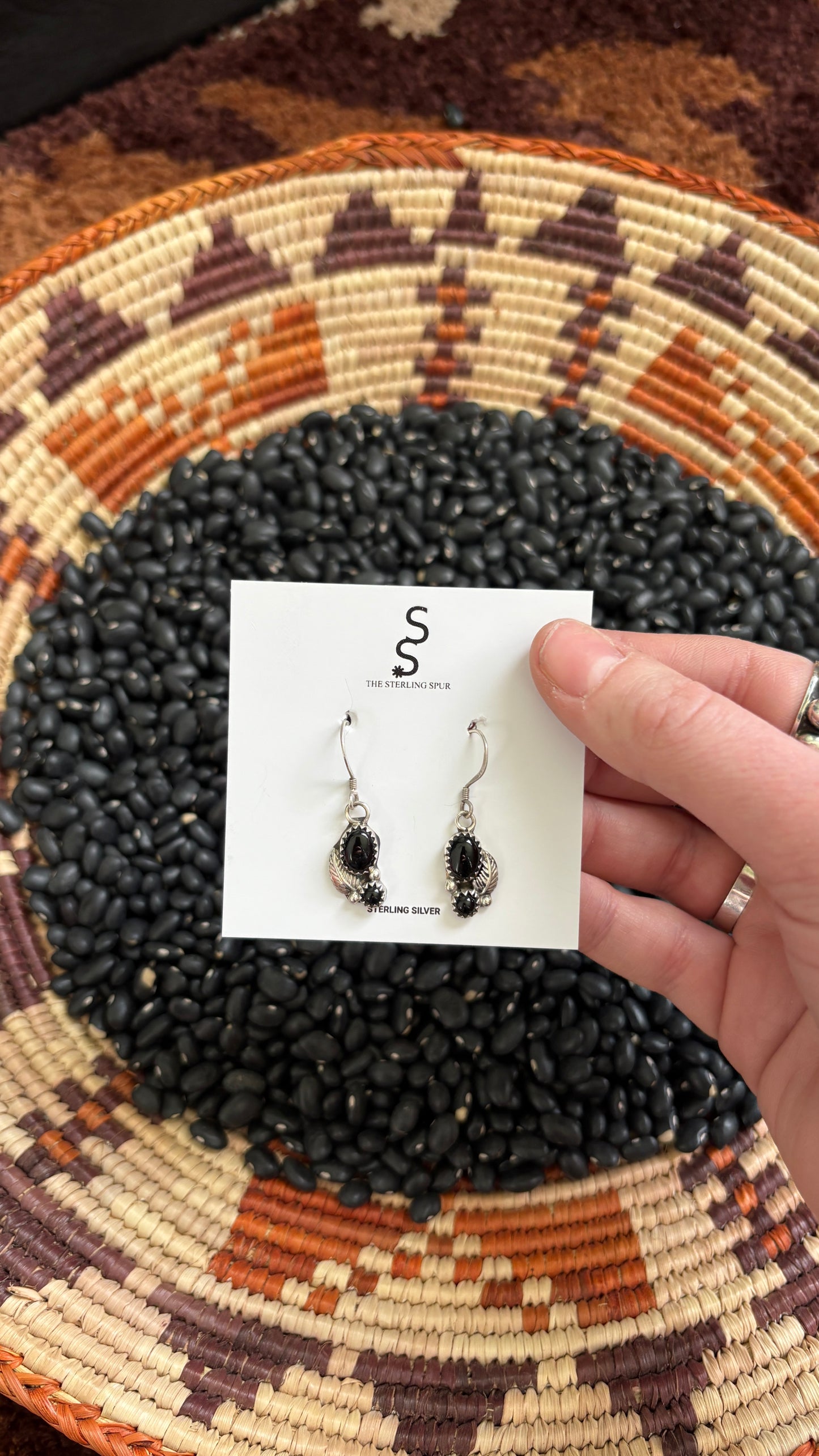 DOUBLE STONE BLACK ONYX DANGLE EARRINGS BY SHARON MCCARTHY