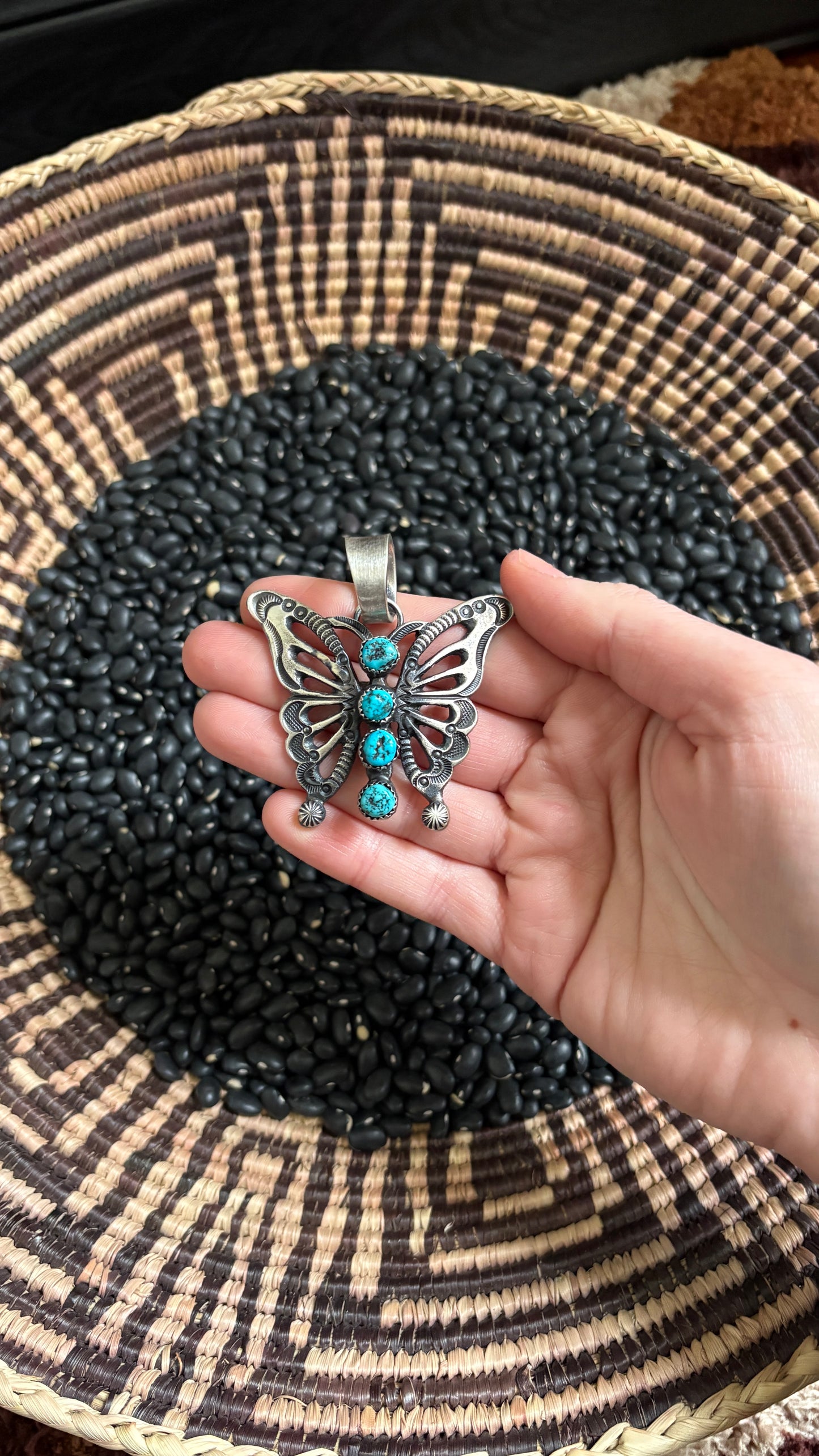 STATEMENT KINGMAN TURQUOISE BUTTERFLY PENDANT