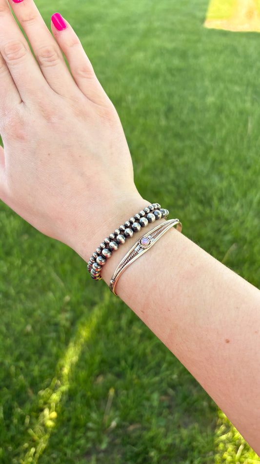 SINGLE STONE PINK OPAL STACKER CUFF