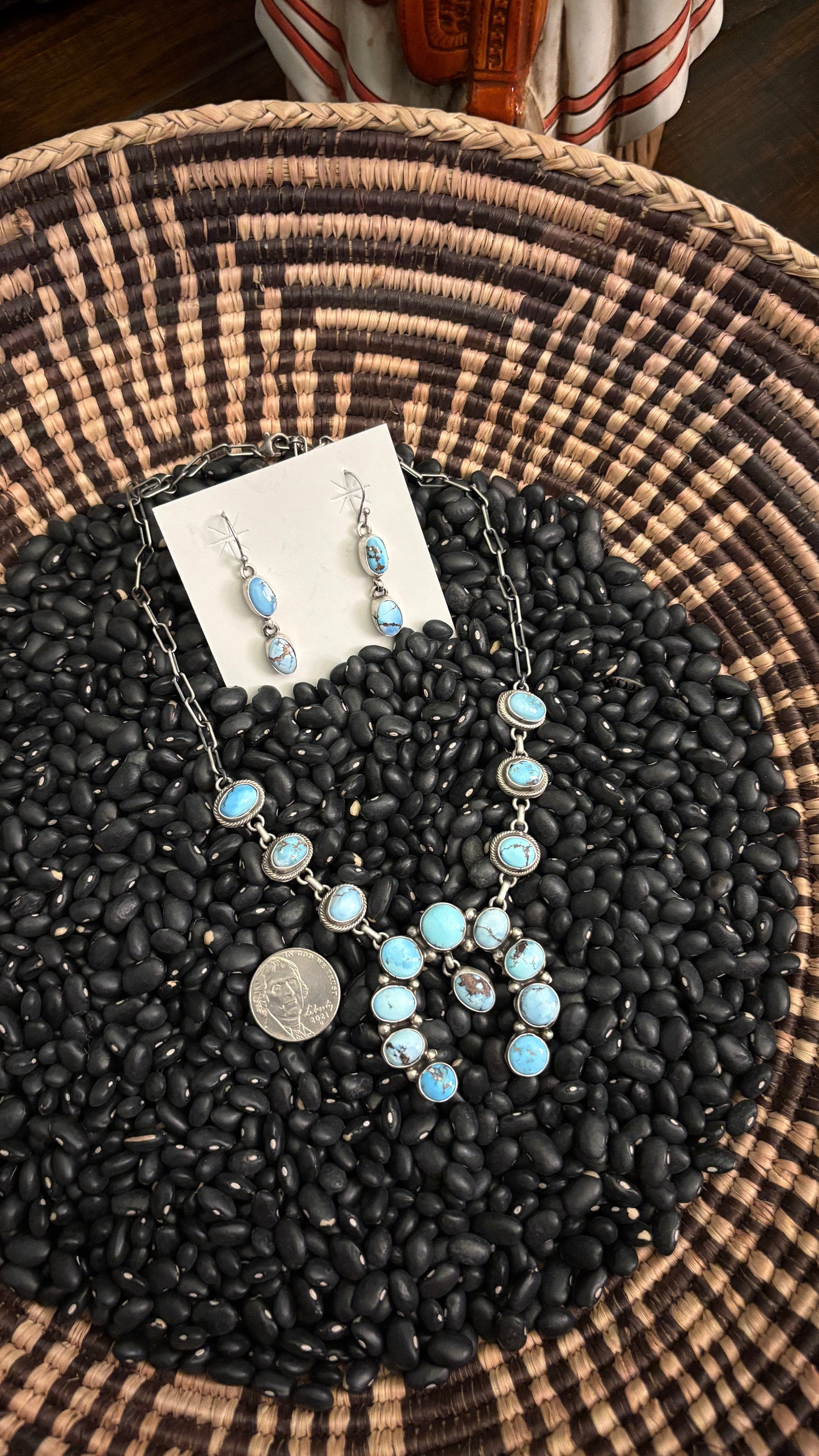 GOLDEN HILLS TURQUOISE NAJA SET BY SHARON FRANCISCO *DEFECTS*