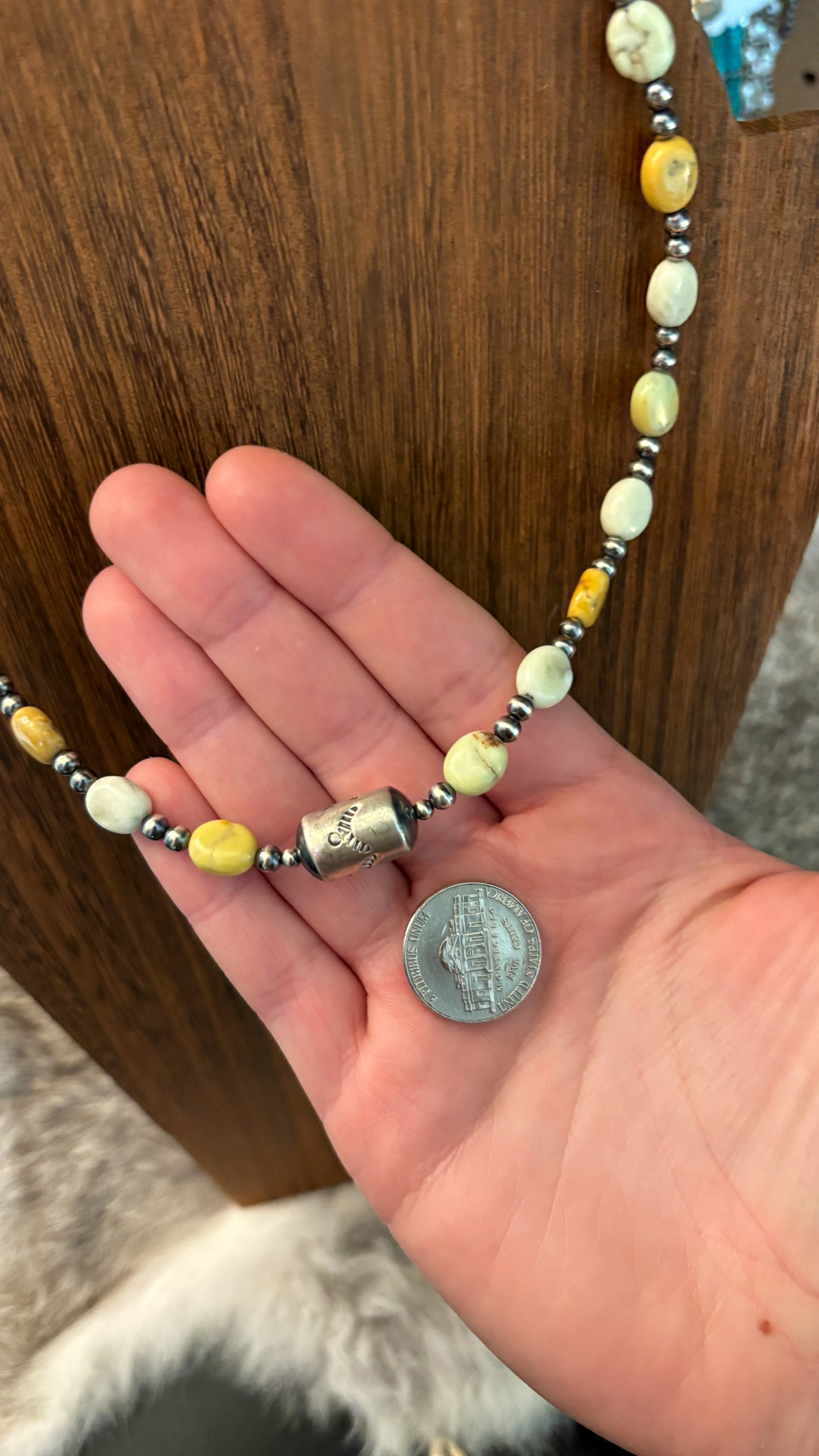 PALOMINO BARREL BEAD PEARL NECKLACE