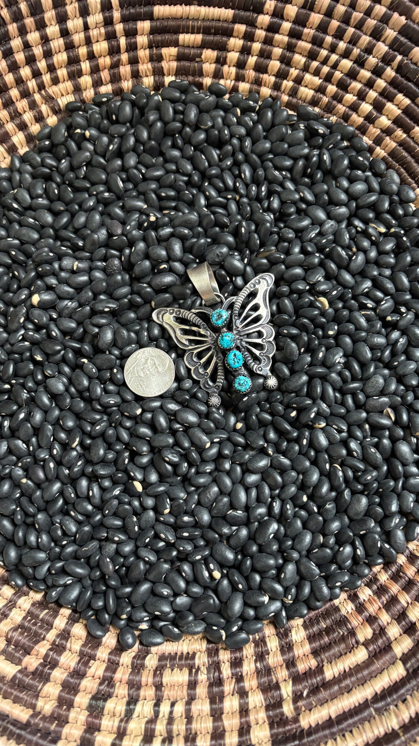 STATEMENT KINGMAN TURQUOISE BUTTERFLY PENDANT