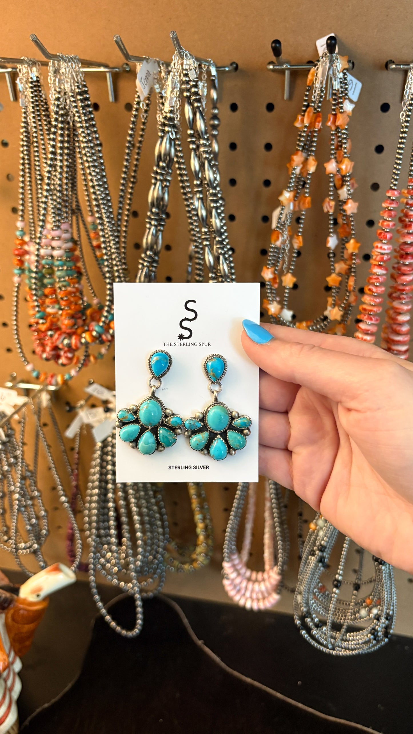 TURQUOISE DANGLE STATEMENT EARRINGS BY DEBRA SMITH