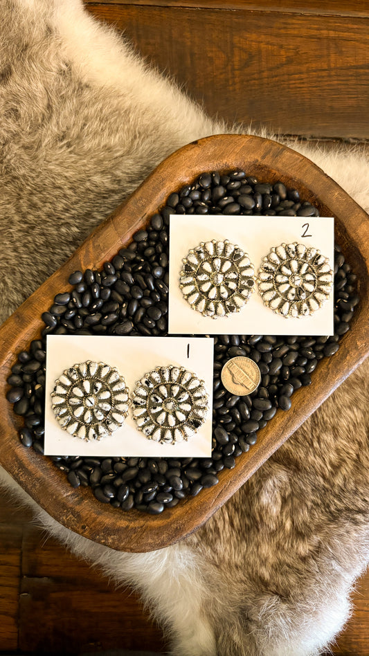 BIG PAPA WHITE BUFFALO CLUSTER EARRINGS