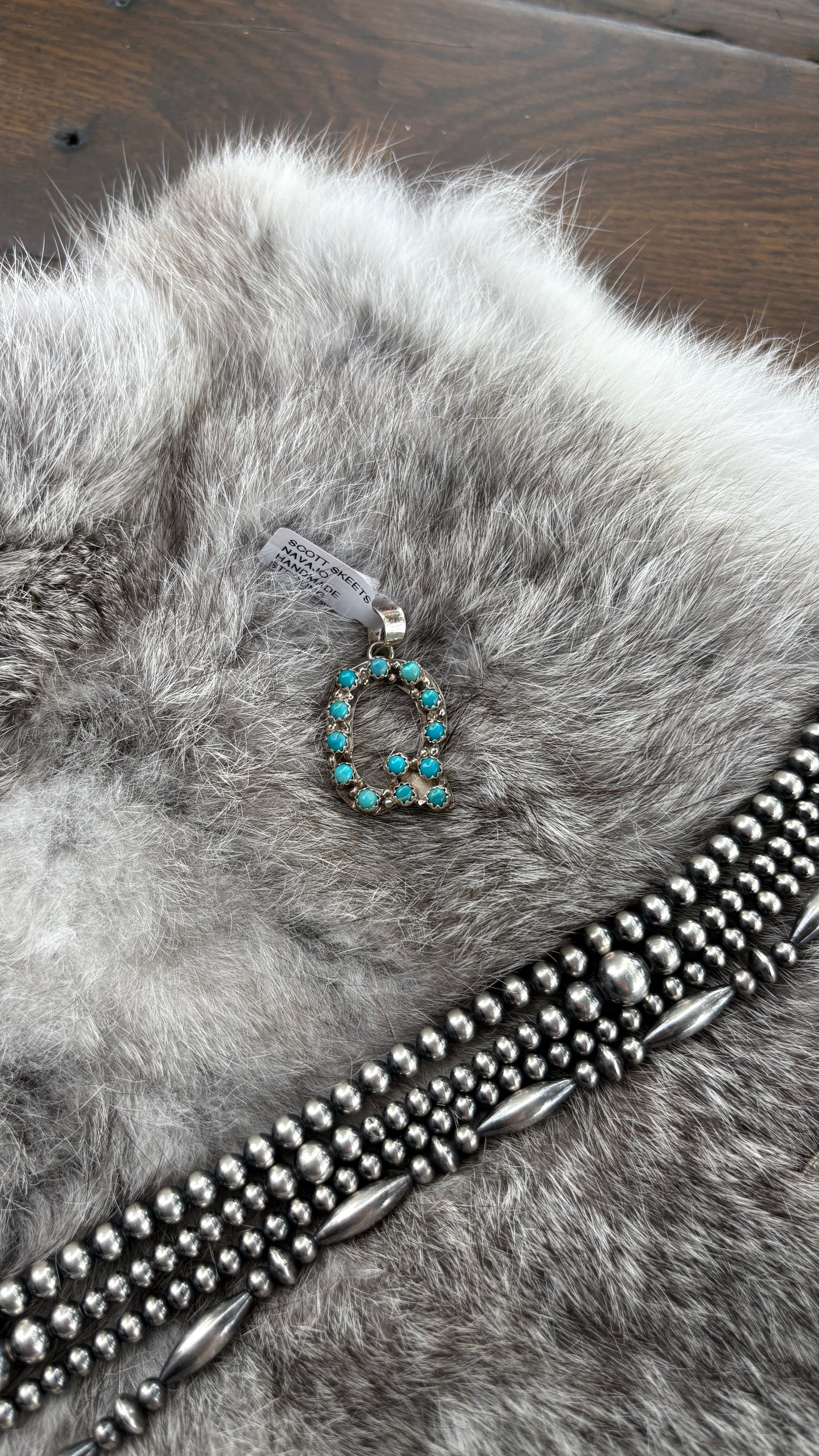KINGMAN TURQUOISE INITAL PENDANT BY SCOTT SKEETS
