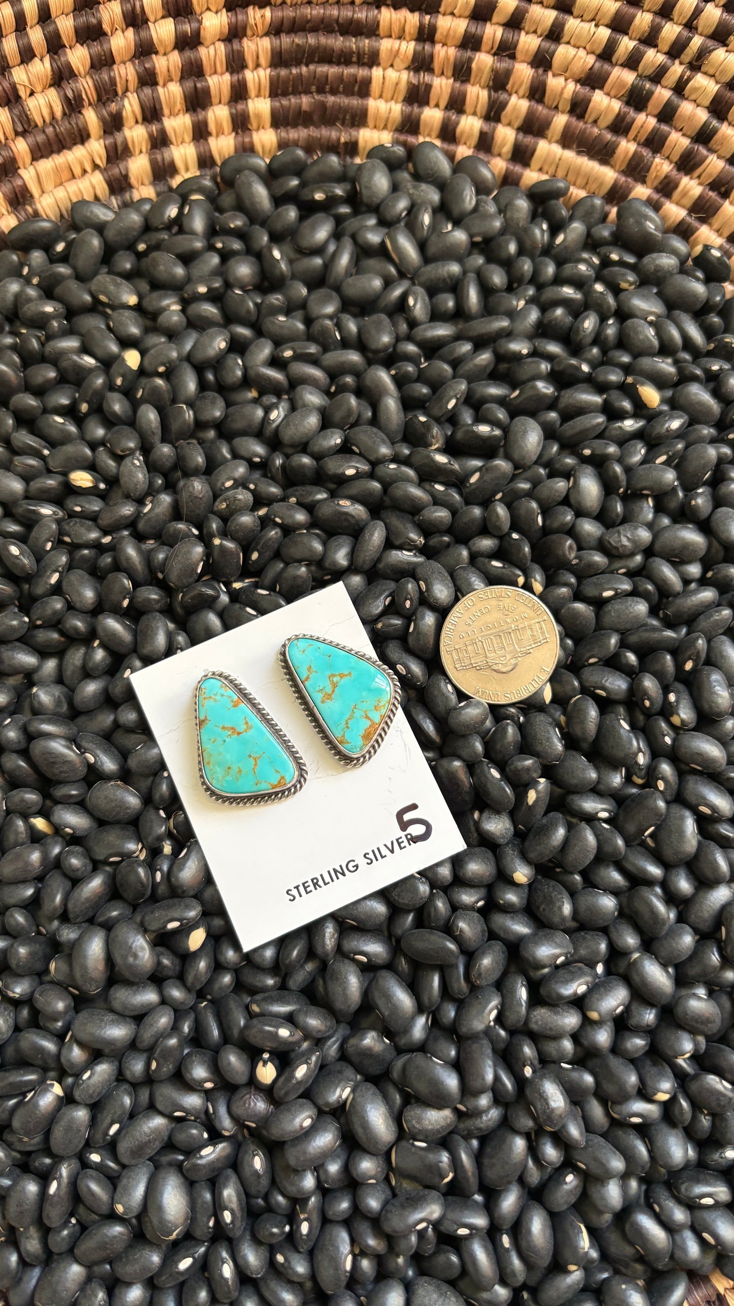 LARGE TURQUOISE POST EARRINGS