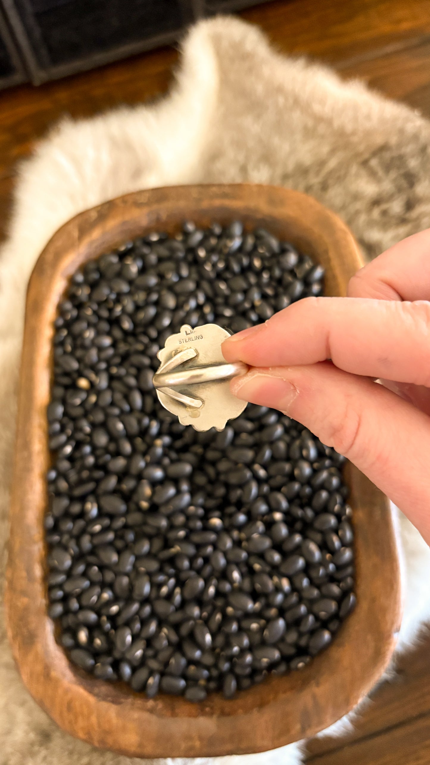 3 STONE TURQUOISE ADJUSTABLE STATEMENT RING