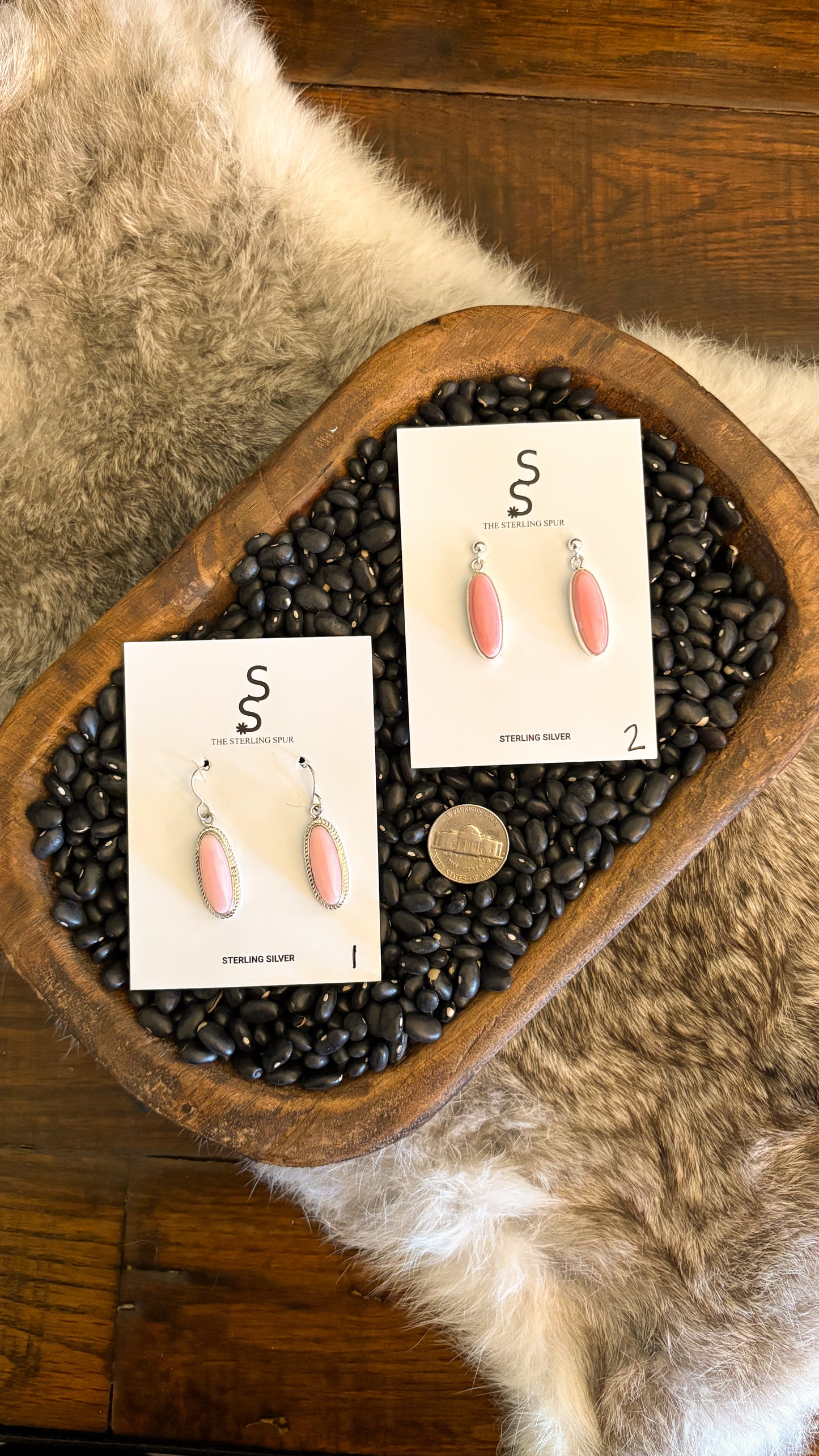 PINK CONCH DANGLE EARRINGS BY SHIRLEY HENRY