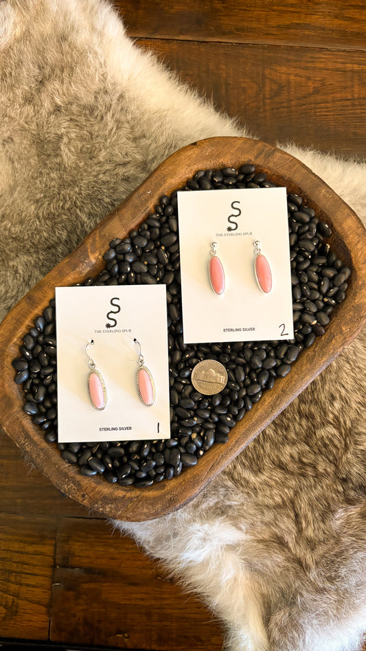 PINK CONCH DANGLE EARRINGS BY SHIRLEY HENRY