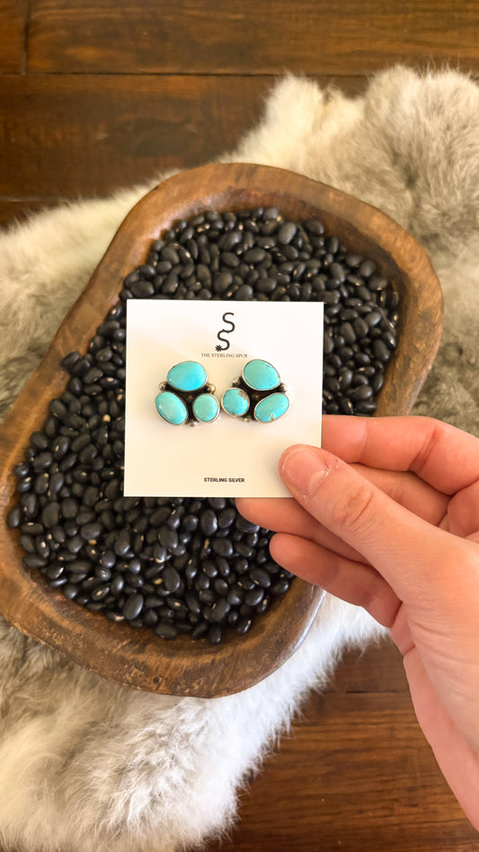 TURQUOISE CLUSTER EARRINGS