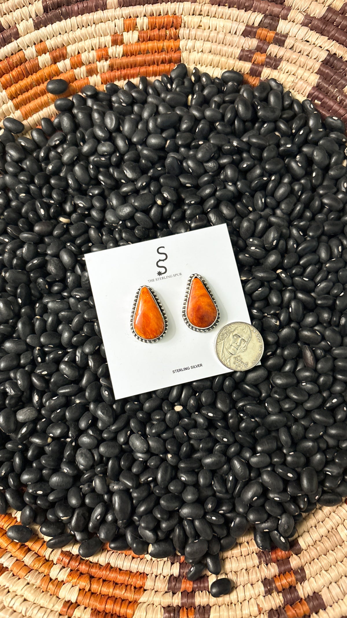 TEARDROP ORANGE SPINY OYSTER EARRINGS BY VICKY HICKS