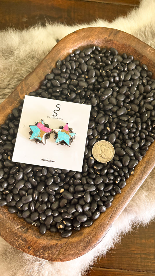 COTTON CANDY STAR EARRINGS