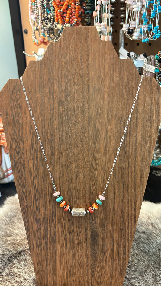 THE DAKOTA BARREL BEAD CHAIN NECKLACE