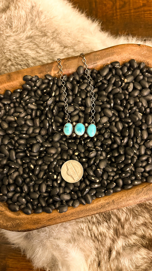 3 STONE TURQUOISE NECKLACE