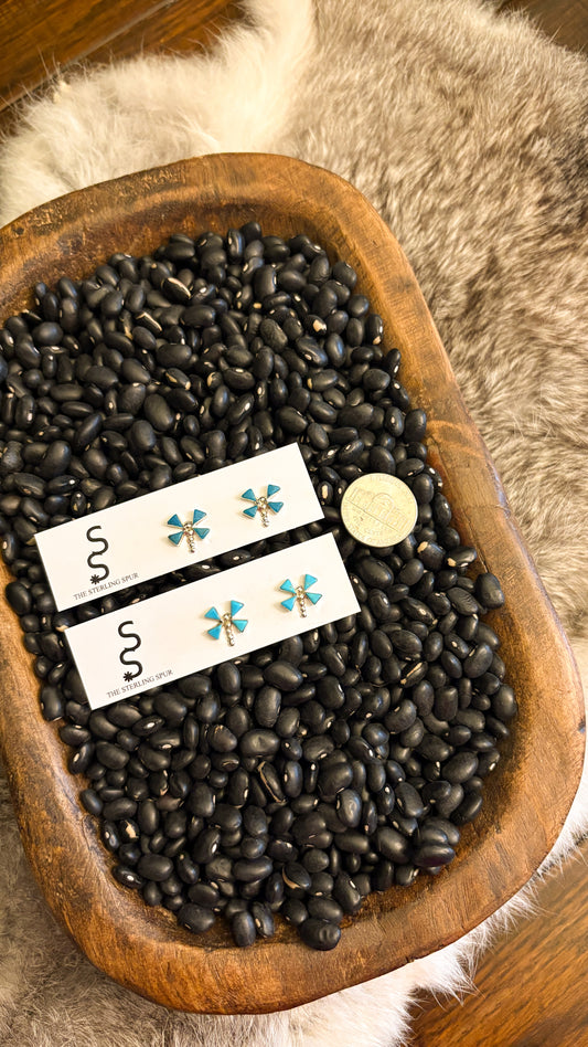TURQUOISE BUTTERFLY STUDS