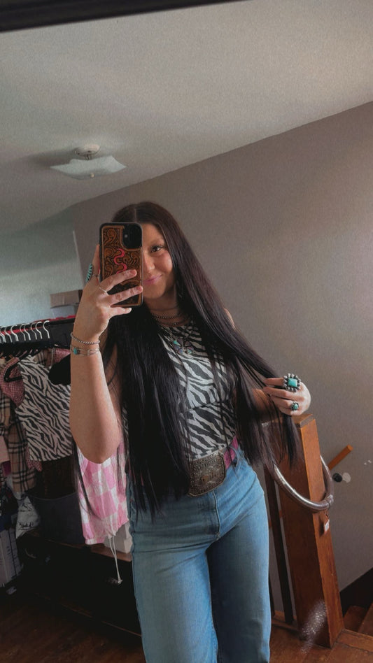 ZEBRA HIGH NECK TOP