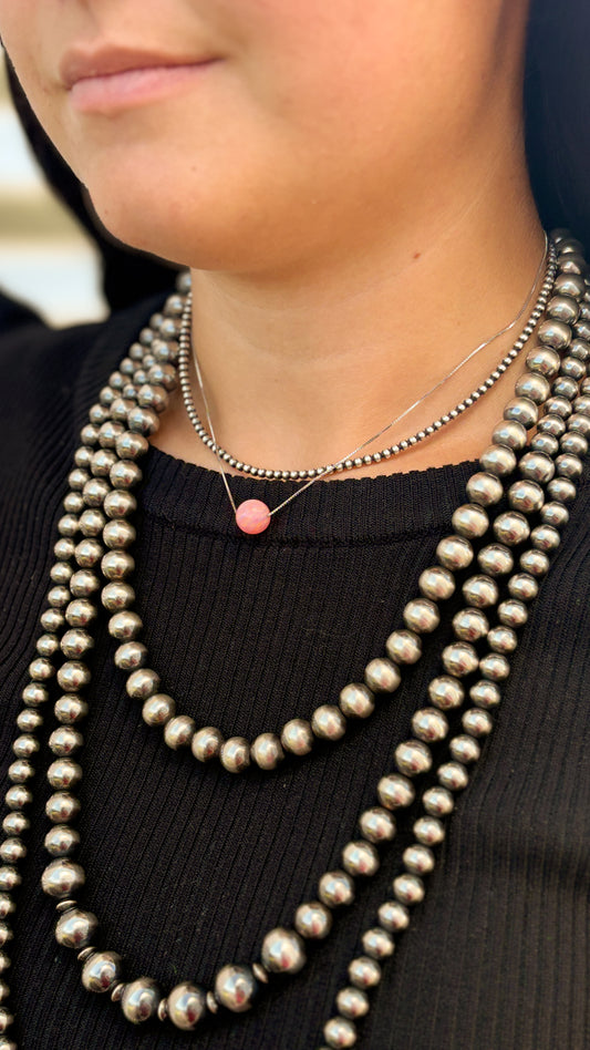 SINGLE BEAD OPAL NECKLACE - PINK