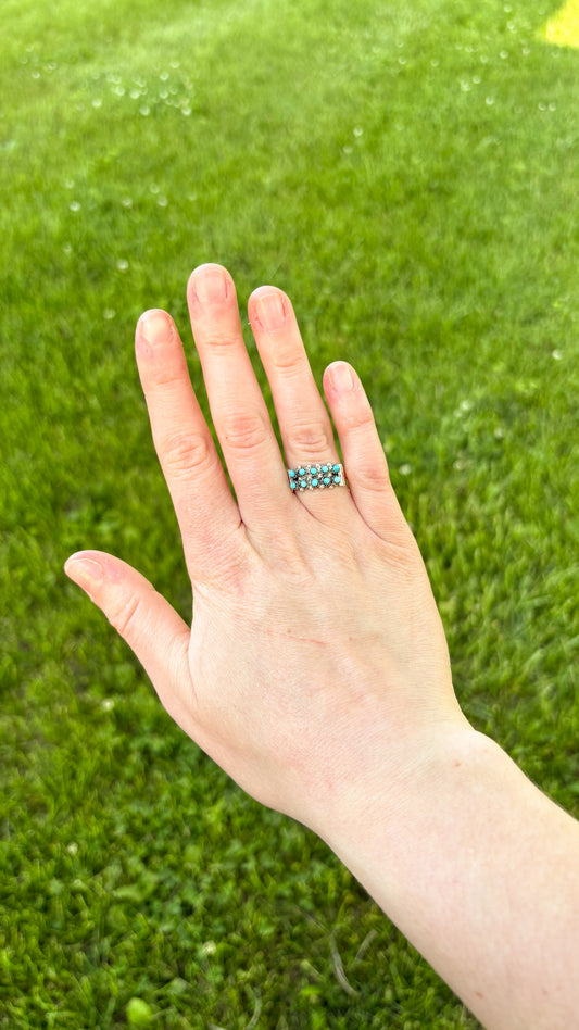 10 STONE TURQUOISE STONE RING