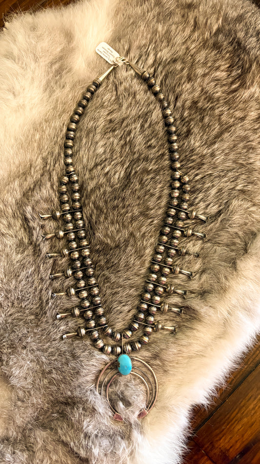 SQUASH BLOSSOM NECKLACE BY PHIL & LENORA GARCIA