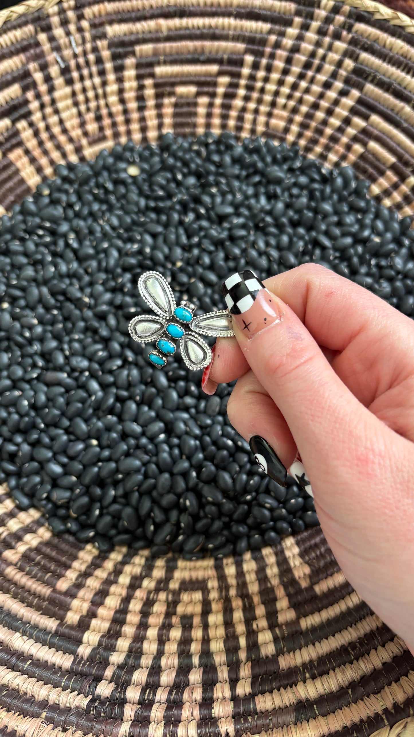 TURQUOISE DRAGONFLY ADJUSTABLE RING BY LEROY JAMES