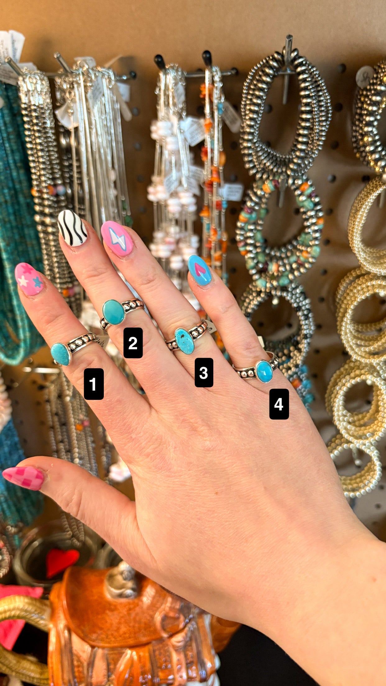 4MM BALL BAND RING W TURQUOISE STONE