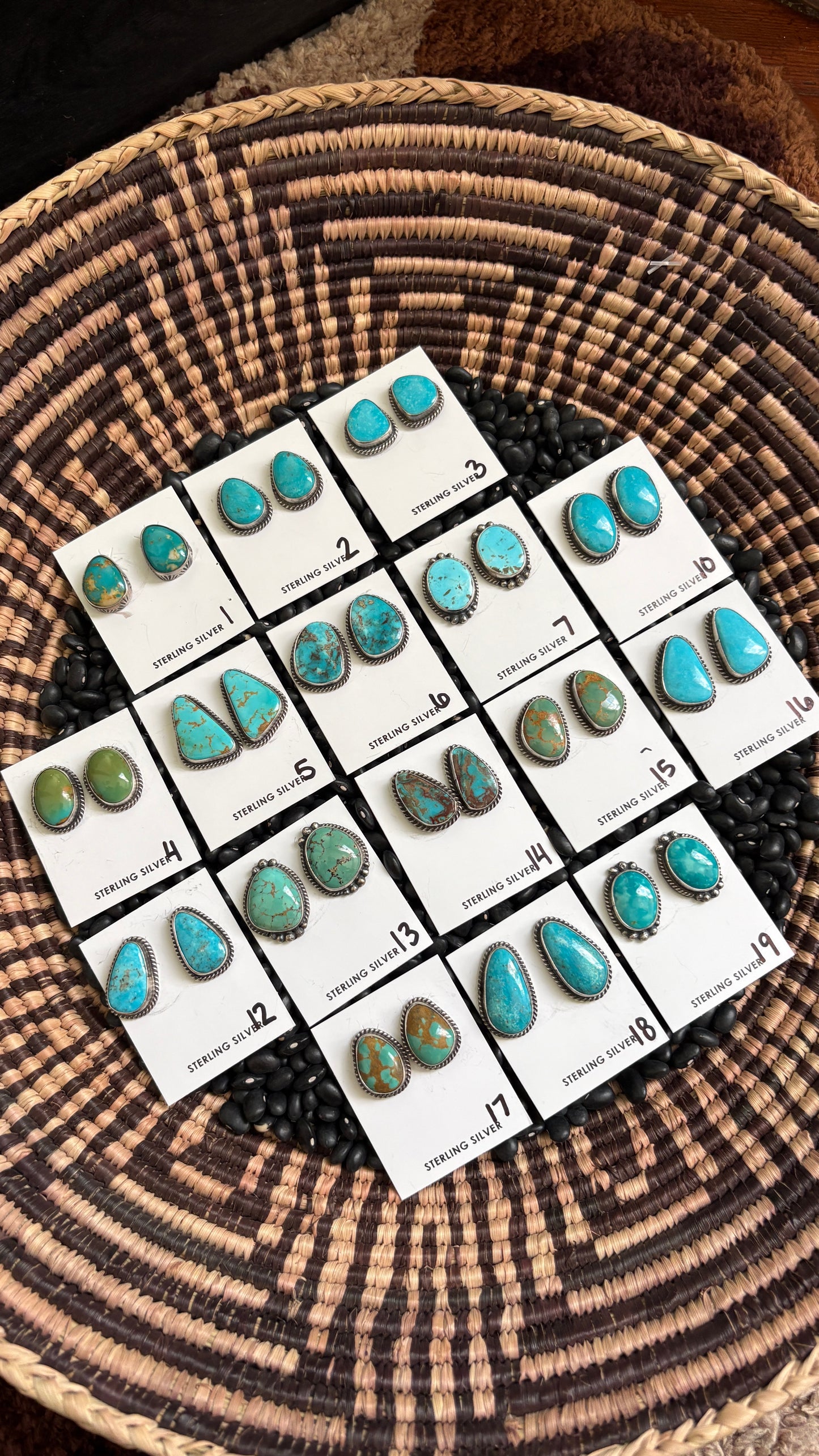 LARGE TURQUOISE POST EARRINGS