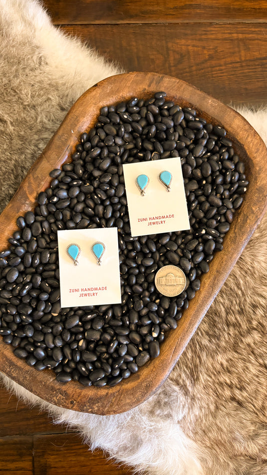TEARDROP TURQUOISE POST EARRINGS BY TELLY BOONE