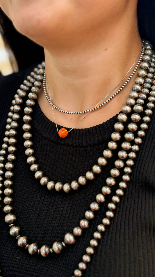 SINGLE BEAD OPAL NECKLACE - ORANGE
